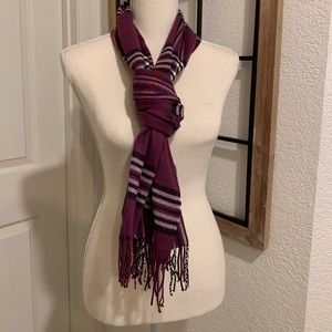 Unbranded purple tartan scarf. Gently used.